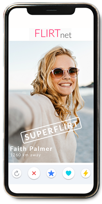Flirtnet phone UI mockup