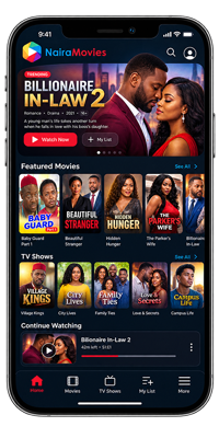 Naira Movies phone UI mockup